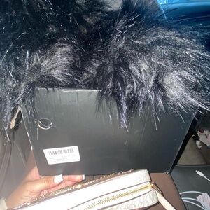 Amazon Black Faux Fur Over-the-Knee Boots